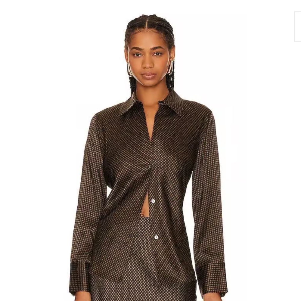 Vince Elegant Black and Gold Women's Top